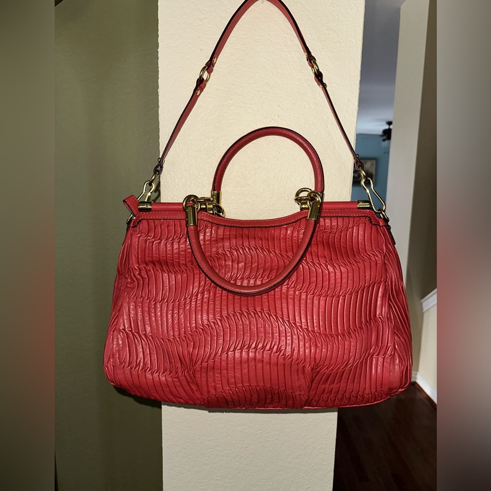 Coach Madison Gathered Carrie Tote Coral 21281 - Picture 4 of 5